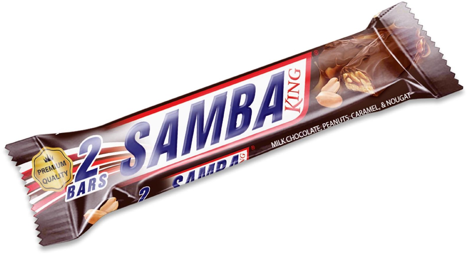 Samba milk chocolate with peanuts, caramel, & nougat